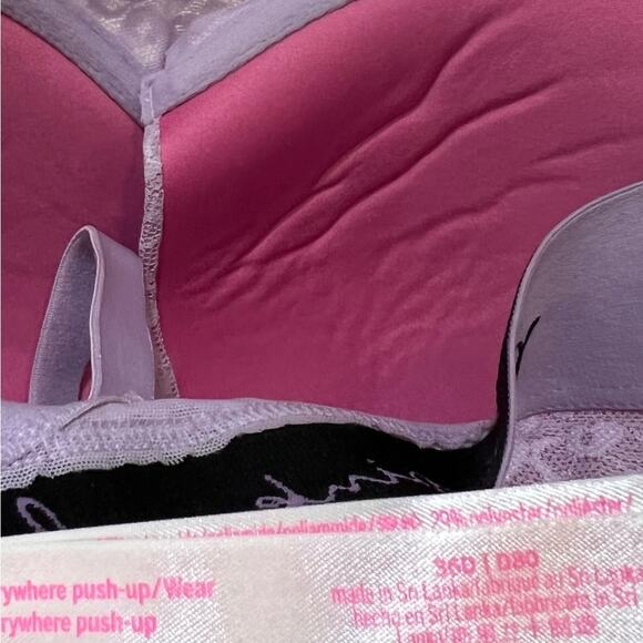 Victoria’s Secret Wear Everywhere Push Up Bra 36D Purple Leopard Print Sexy - Picture 4 of 5